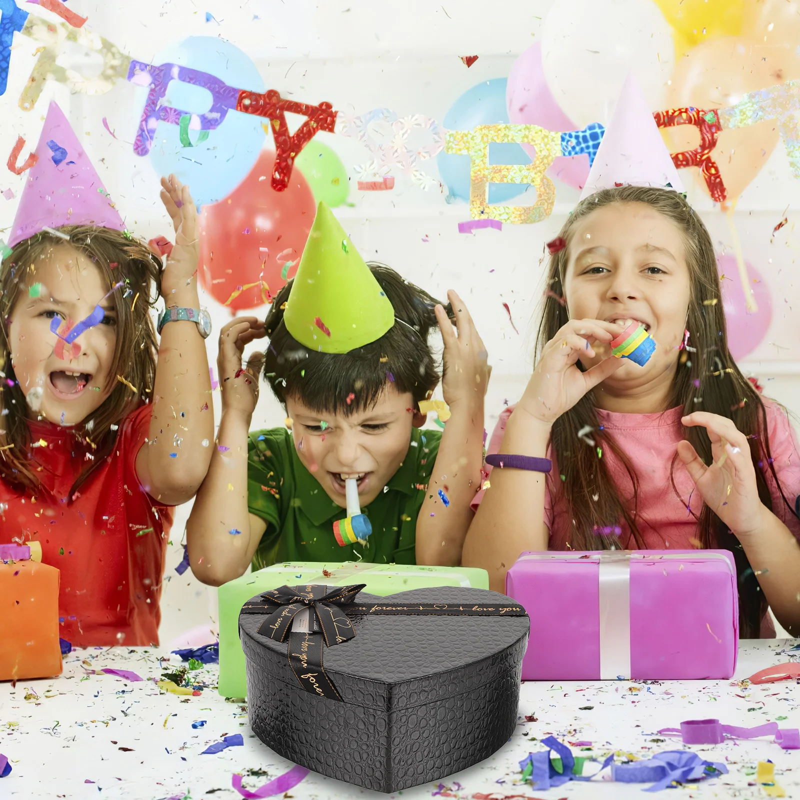 Черная подарочная коробка в форме сердца декоративные коробки для цветов