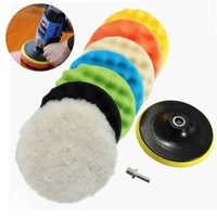 567car polishing disc 8pcsset self adhesive buffing waxing sponge wool wheel polishing pad for car polisher drill adapter