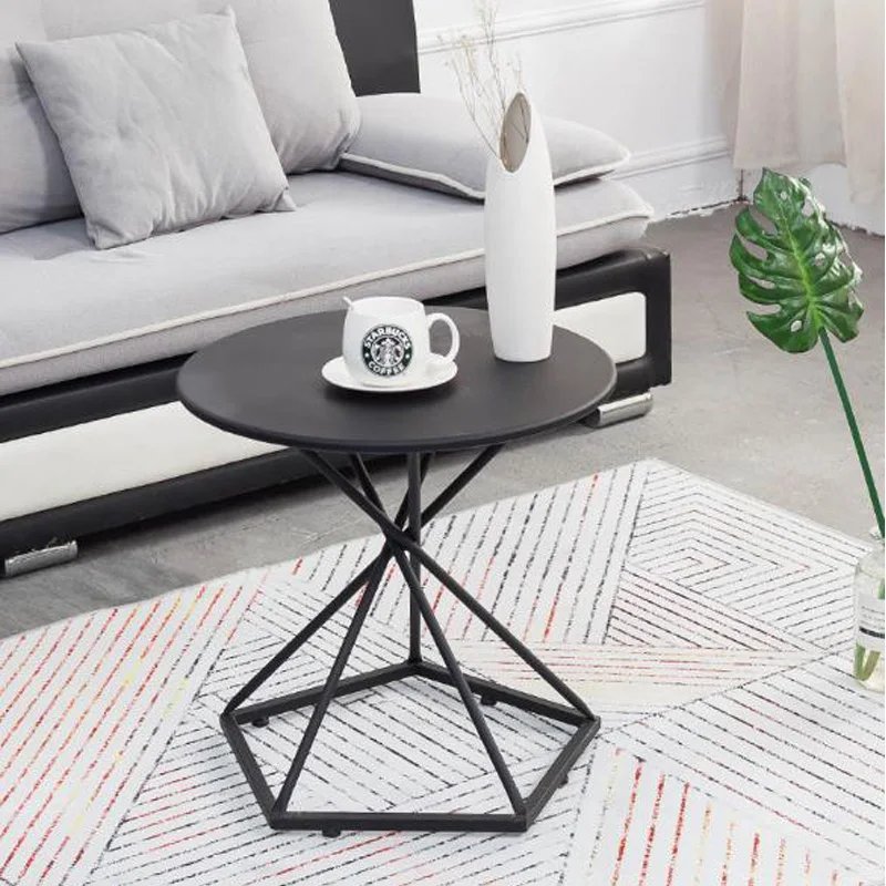 

Nordic Contracted Iron Art Circular Coffee Tables Living Room Balcony Creative Leisure Small Round Table