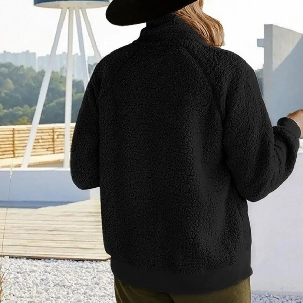 

Trendy Coat Elastic Cuff Women Coat Outwear Mid Length Women Winter Coat Warm