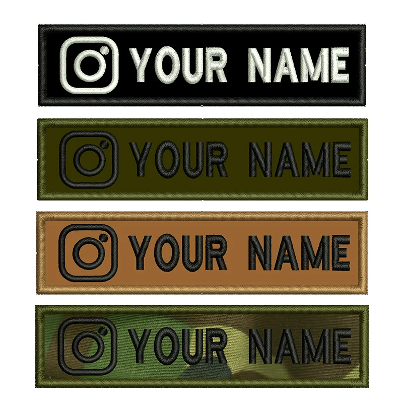 

Instagram Logo Embroidery Custom Name Patches Stripes Badge Hook Backing Or Iron On For Clothes Backpacks Hat Dog Collar