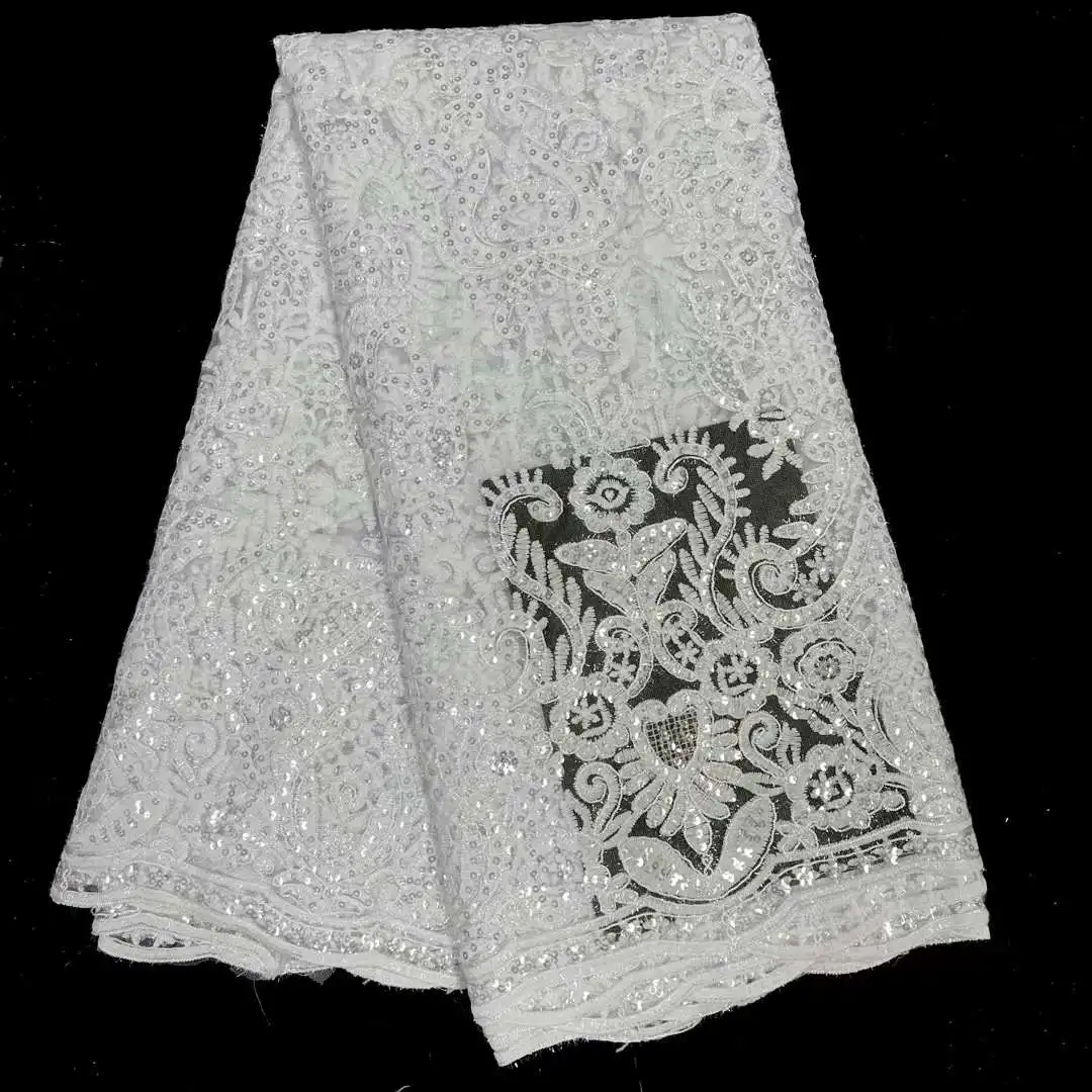 

French Lace Embroidery Lace Fabric 2022 High Quality French Cord African Lace Fabric For Wedding Party Sewing QXH1-20