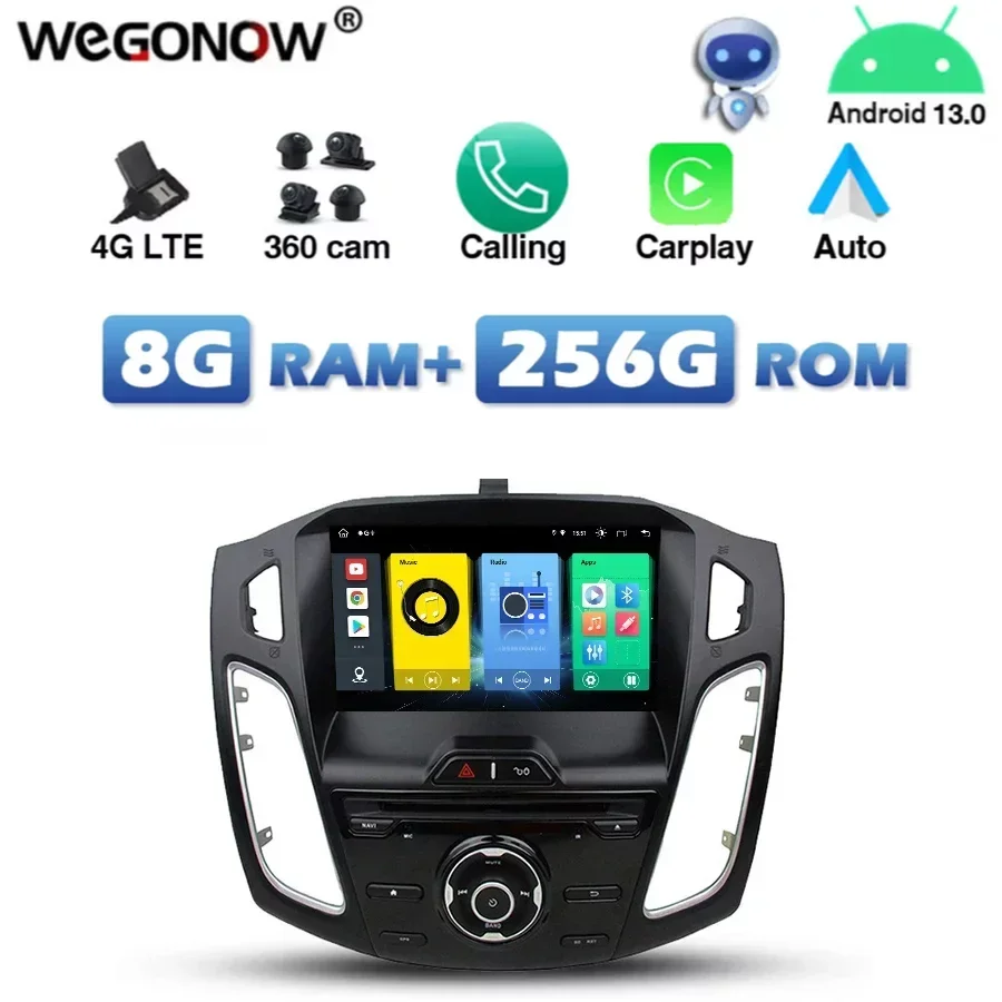 4G SIM беспроводной Carplay Авто IPS Android 13 0 8G + 256G автомобильный DVD-плеер GPS карта RDS радио