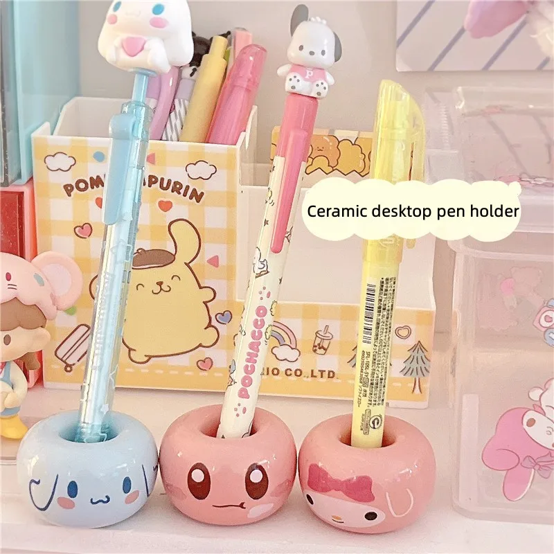 

Kawaii Sanriod аниме хобби My Melody Kirby керамический Настольный держатель для зубных щеток Настольный маленький держатель для ручек