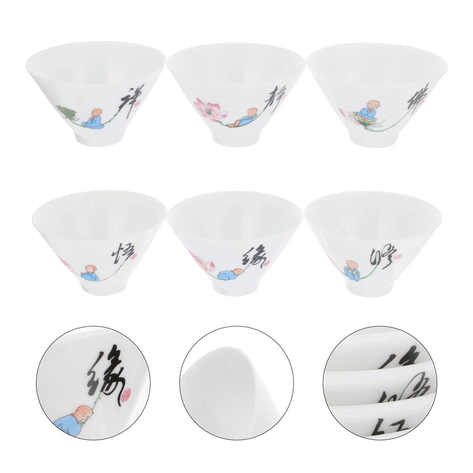 

6pcs Chinese Tea Cups Set Ceramic Kettle Teapot Cup Set Kung Fu Teaware