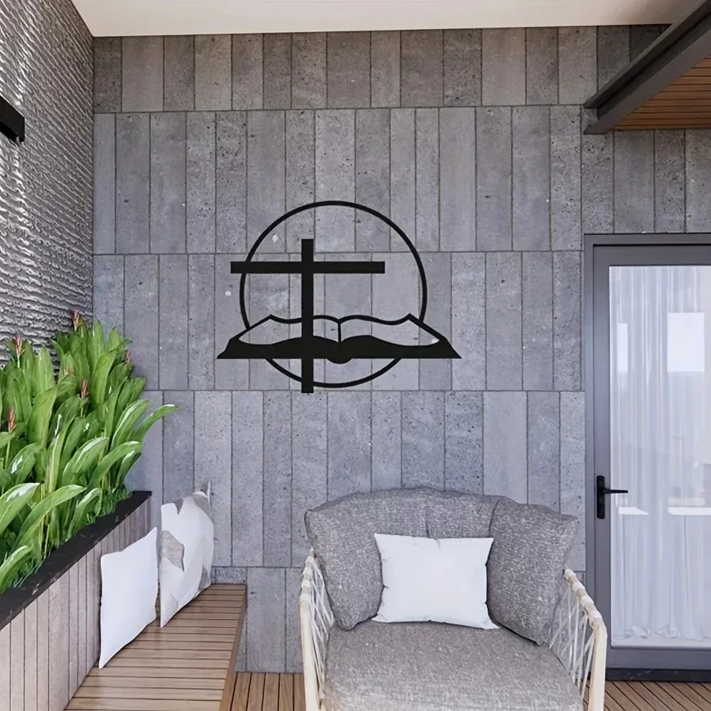 Металлический Настенный Декор С Черным Крестом. Элегантный Рисунок Для