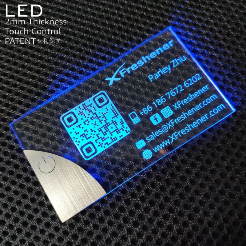 1 NEW 2022 Luxury LED Acrylic Business Card Custom Business Cards Design Printing Laser Engrave Unique Light up Business Card