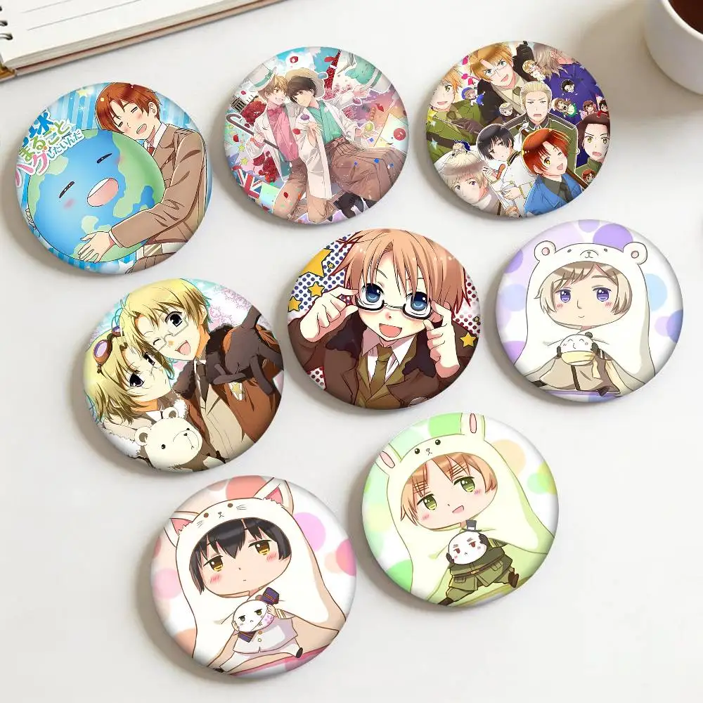 Фото Креативный круглый значок-брошь по аниме Hetalia World Series, аксессуар для одежды и рюкзаков, значок на лацкан №3