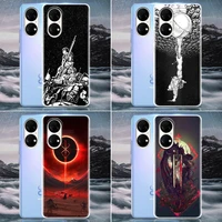 clear phone case for huawei p20 pro p30 p40 pro plus lite 4g p50 pro p smart z 2019 case soft cover guts berserk japanese anime
