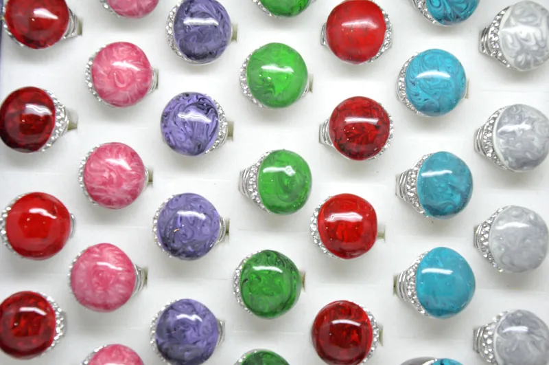 

20 шт. винтажные круглые прямоугольные бирюзовые кольца для женщин античное посеребренное модное стразы кольцо