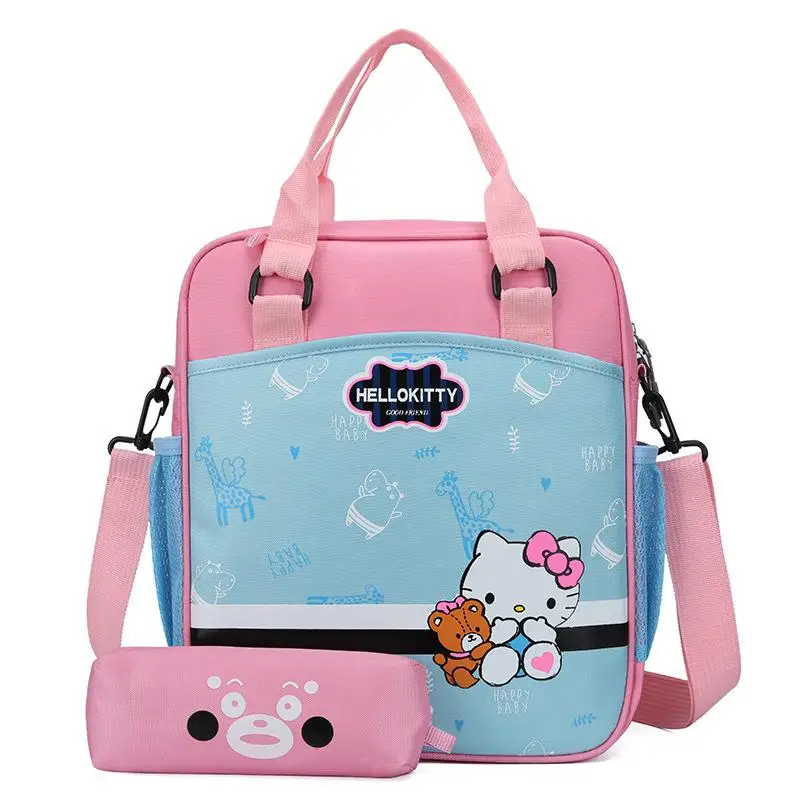 

Sanrio, Hello Kitty, милые мальчики и девочки с сумками для покупок по диагонали, вместительные школьные портфели