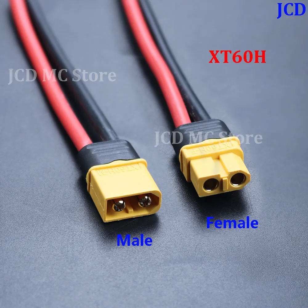 Фото Кабель-удлинитель XT60H 12AWG с силиконовой изоляцией для RC LiPo аккумуляторов/дронов, набор разъемов XT60 (папа-мама) №1