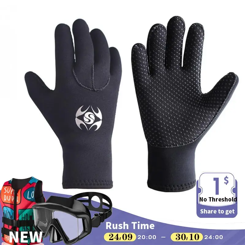 

3 Mm Swimming Diving Gloves Prevent Slippery Wear-resisting Fishing Dive Gloves To Keep Warm Warm Diving Suit Glove