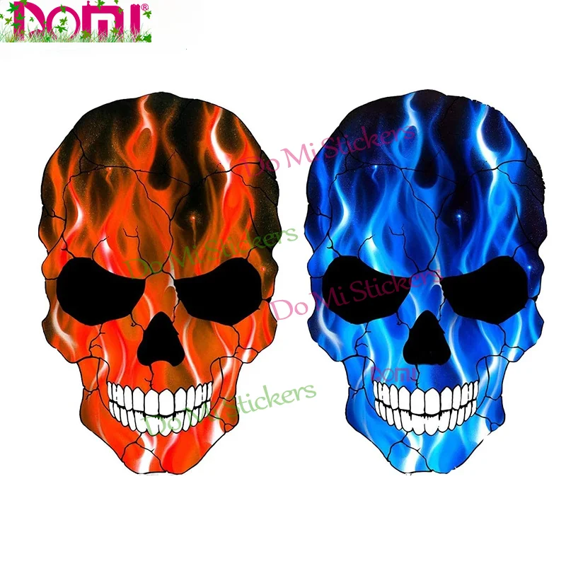 

Interesting Skull Evil Ghost Ghost Zombie Fire Blue Red Flame Ranger Decal Notebook Window Gift Motorcycle Quality Car Sticker