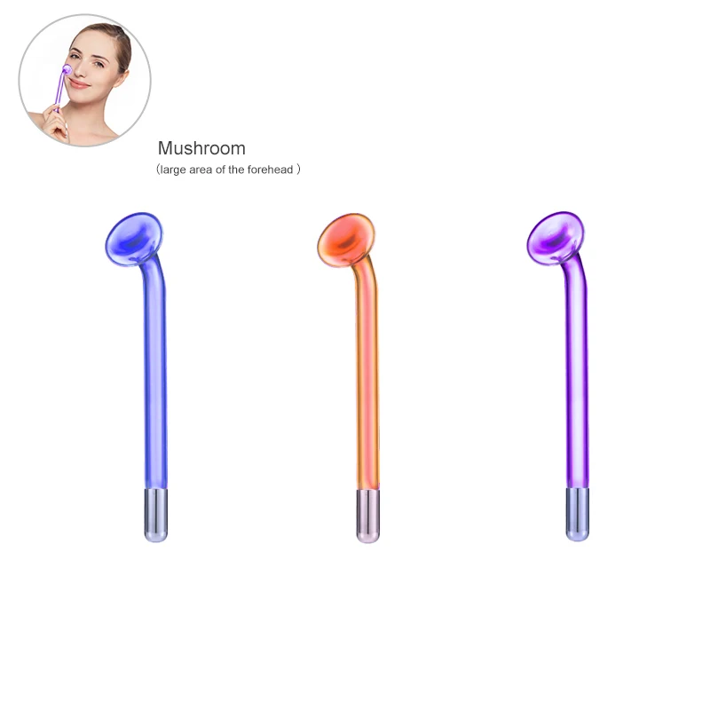 

High Frequency Electrotherapy Wand Mushroom Facial Body Glass Electrode HF Tubes Neon Argon Violet Skin Care Tool