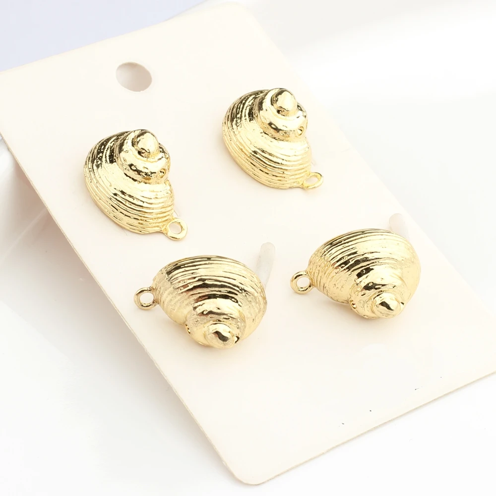 

Zinc Alloy 3D Ocean Conch Shell Earrings Base Connectors 6pcs/lot For DIY Beach Earrings Jewelry Making Accessories