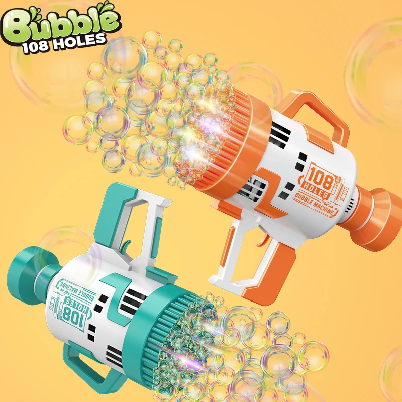 

Пистолет для мыльных пузырей с 108 отверстиями, аккумуляторная игрушка, автоматическая машина для мыльных пузырей, летние игрушки для детей, подарок на открытом воздухе