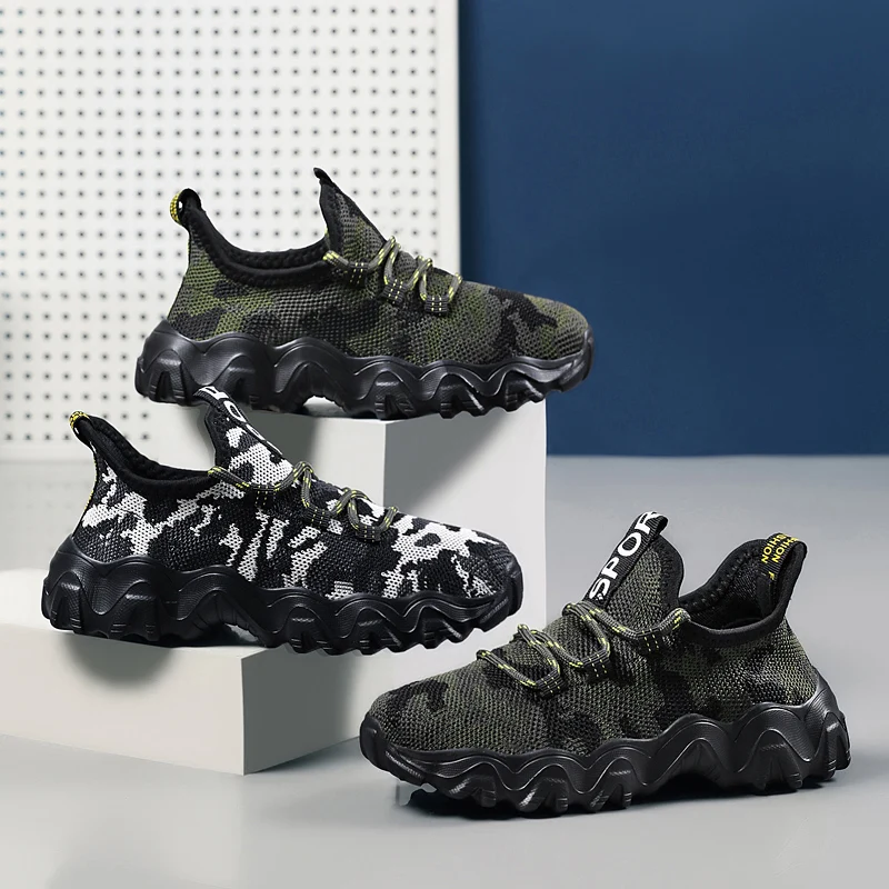 Children's Camouflage Sneakers Fashion Boy Girl Sports Shoes Baby Kids Breathable Running Shoes Toddler Soft Comfortable
