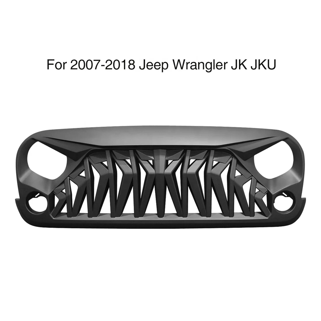 Автомобильные грили для 2007-2018 Jeep Wrangler JK JKU решетка Передняя акулы Матовый Черный