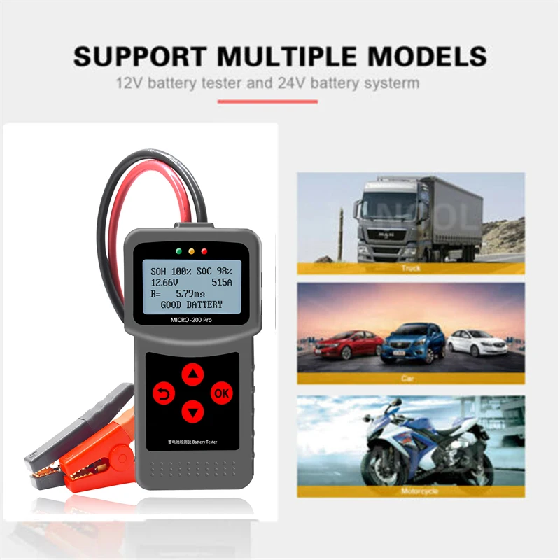 

Тестер автомобильной аккумуляторной батареи 12 В 24 В, многоязычный цифровой AGM EFB Gel, автомобильная система нагрузки аккумуляторной батареи, ...