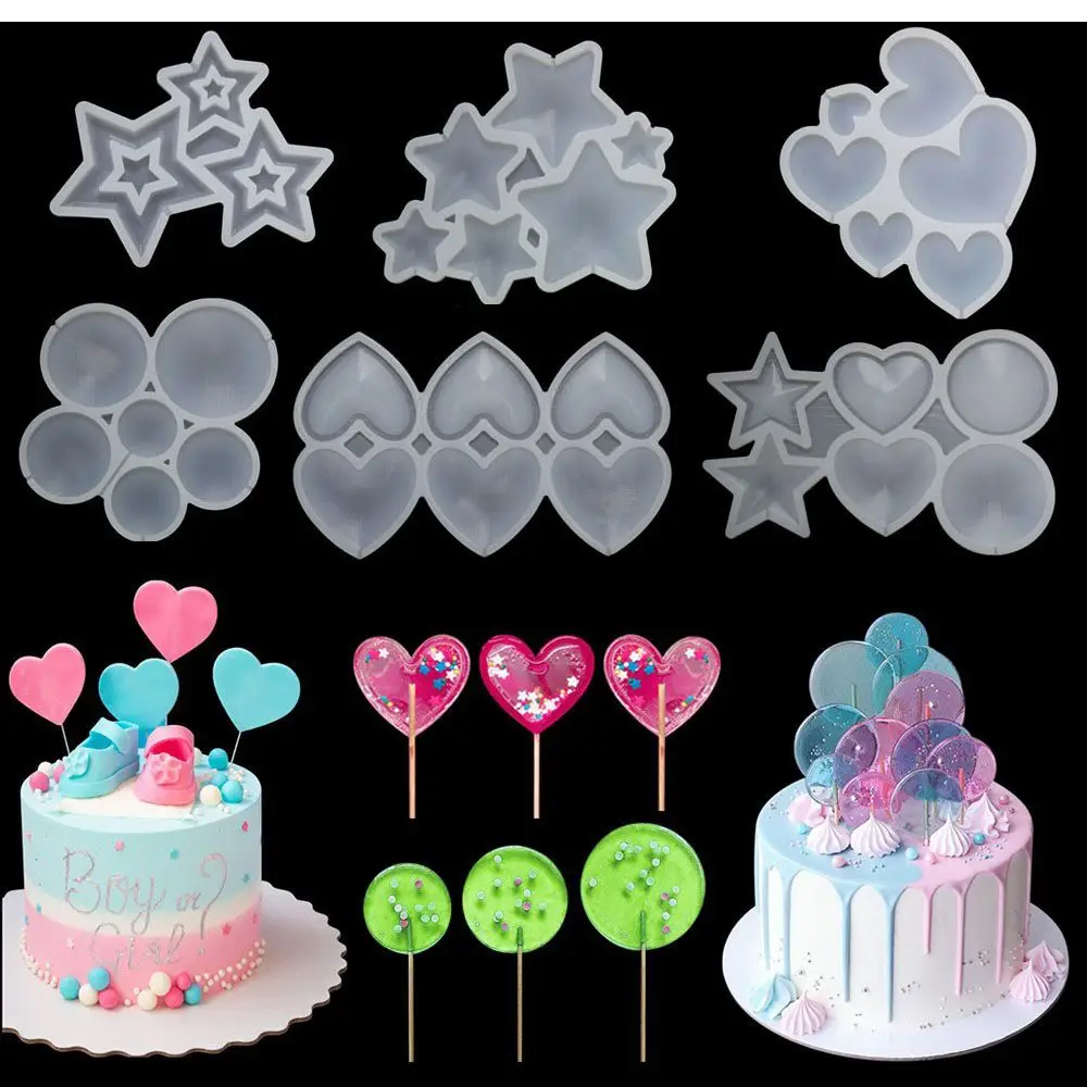 

Birthday Candy Mold Various Star/Round/Heart Shape Chocolate Siamese Silicone Moulds Cake Decorating Tool Baking Accessories