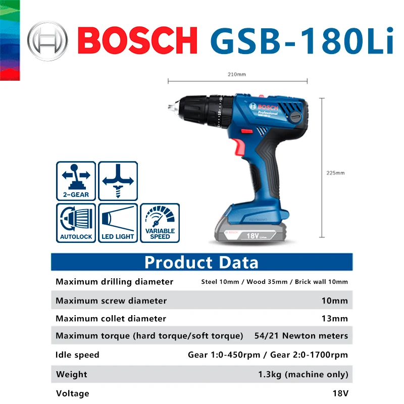 Электрическая дрель Bosch беспроводная ручная 12 В бесщеточный Электрический