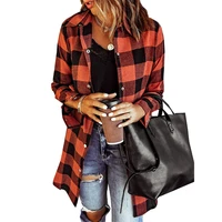 cydnee vintage multipurpose plaid women shirs blouse single breasted long sleeve woman tops casual loose