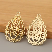 50pcslot gold tone hollow filigree water drop charms pendants boho bohemia for earring diy jewelry making accessories