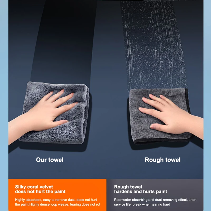 Seametal Полотенце Для Мойки Автомобиля 40x100 См Коралловый Бархат Ткань Чистки Из