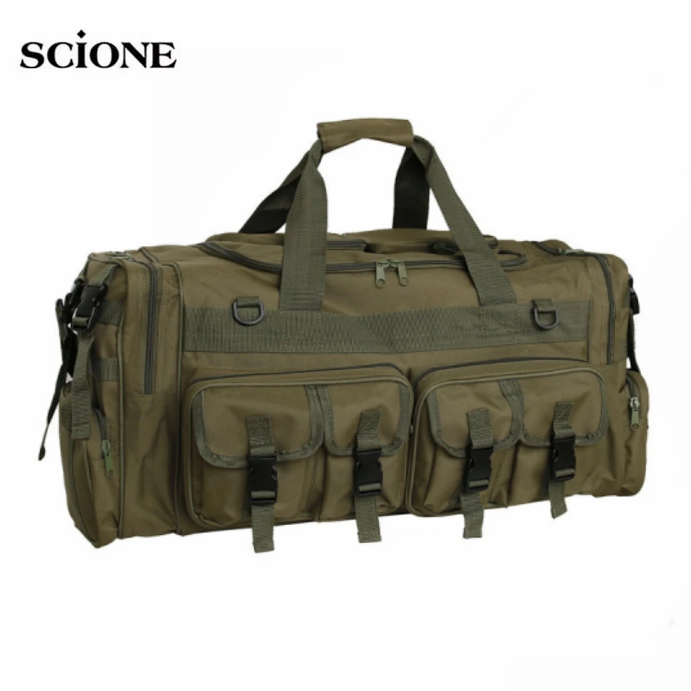 60L Tactical Bag Men's Travel Handbag Large Capacity Camping Bag Camo CS Outdoor Sports Simulation Training Gear Shoulder Bags
