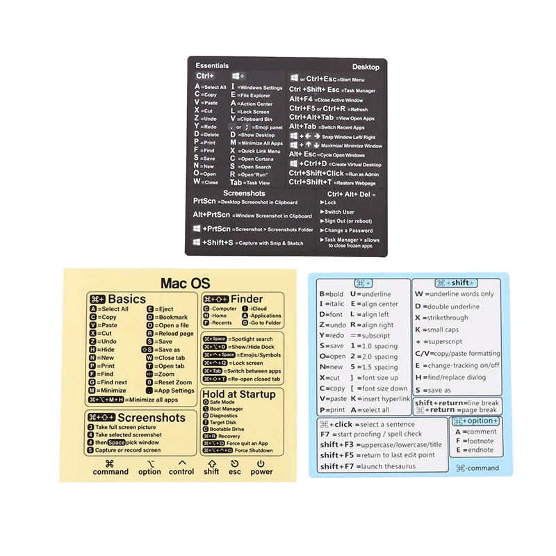 

1pc Windows PC Reference Keyboard Shortcut Sticker Adhesive For PC Laptop Desktop Removable Sticker Guide Office Supplies