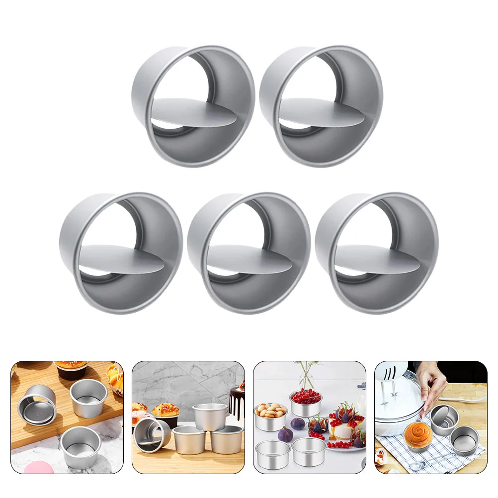 

5 Pcs Live Cake Mold 4x4 Baking Pan Mini Tart Pans Tin Aluminum Alloy Non Stick