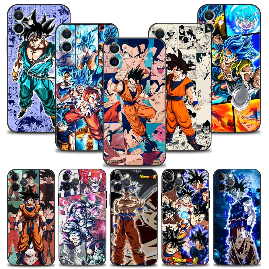 

Phone Case for iPhone 13 12 11 Pro Max XS XR X 8 7 6 6S Plus 13mini 12mini SE 5 14 Silicone Cover DBZ Goku and Frieza Manga