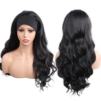 22 synthetic long curly hair wigs for women dark black headband wigs natural looking body wave hair wigs party daily