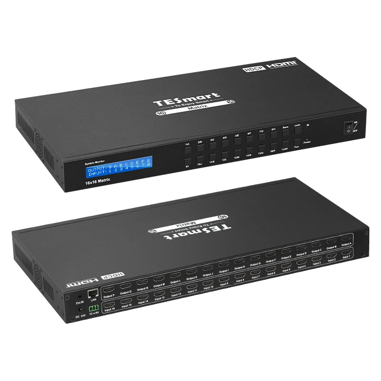 Матричный коммутатор HDMI 8x8 16x16 Видеокоммутатор с ИК-пультом дистанционного