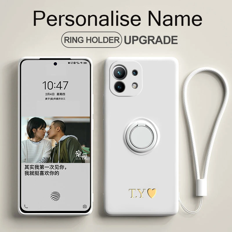 

Liquid Silicone Ring Case Mi 11 Lite mi11 lite 5G ne Personalise Customized Magnetic Cover For Xiaomi Mi 11lite 11t 11 t Pro