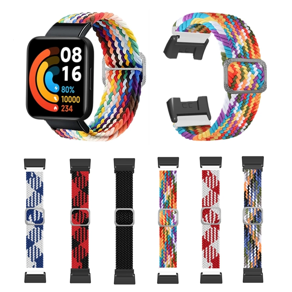 Ремешок нейлоновый для Xiaomi Mi Watch lite, плетеный эластичный браслет для Xiaomi Redmi watch 1, 2, плетеный браслет