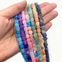 exquisite natural stone frosted square weathered agate beads 8x8mm charm making diy necklace earrings bracelet jewelry accessory