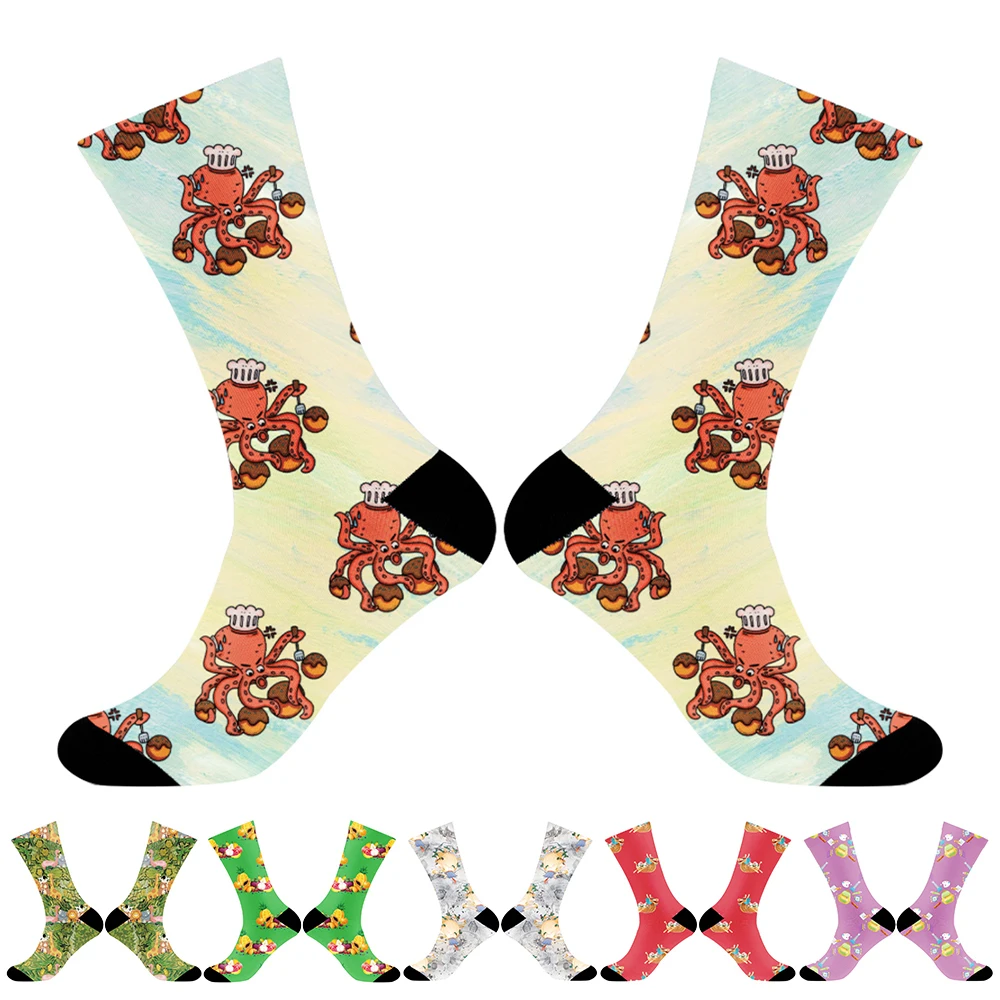 Новые модные красочные повседневные носки Happy рождественские для спорта и отдыха