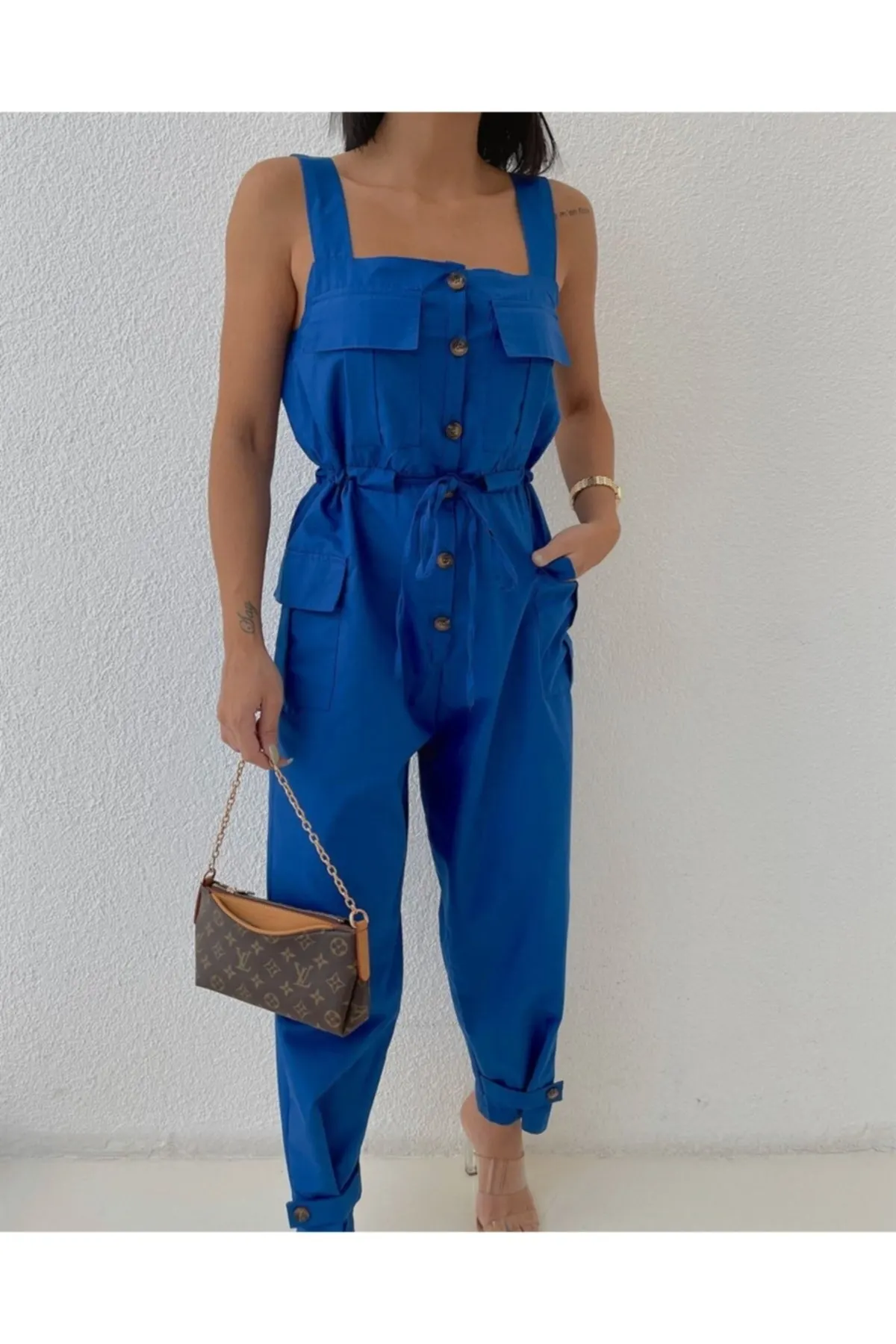 

Women's Overalls Model Jumpsuit Blue Style Hot Casual Sleeveless Loose Baggy Trousers Jumpsuit Jumpsuit Pants Romper Jumpsuit Jumpsuit