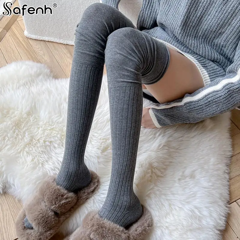 

Over The Knee Piling Socks Autumn Winter Stretchy Cozy Casual Student Warm Stockings All-match High Stockings Splice Thigh Sock