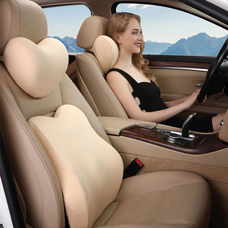 

Car Pillow Headrest Accessories Interior Cute Supplies Neck Cushion Travel in The Lumbar Seat Back Support For Your Neck Waist