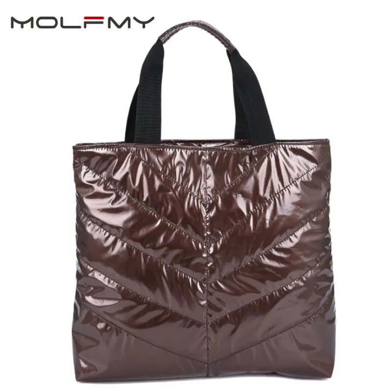

New Women Handbag Feather Bags New Winter Space Bags Down Cotton-padded Bag Tote Women Bag Ladies Over Shoulder Bag
