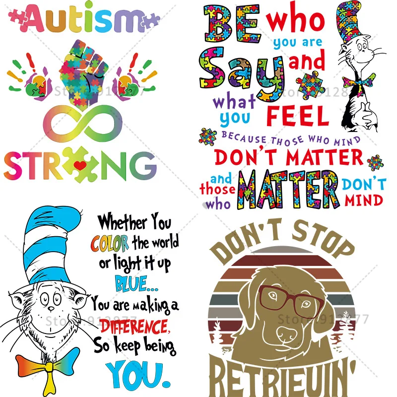 

DIY Just Heat Press It Autism Life Philosophy Clothing Custom Ready To Press DTF Transfers Thermoadhesive Patches for Clothing