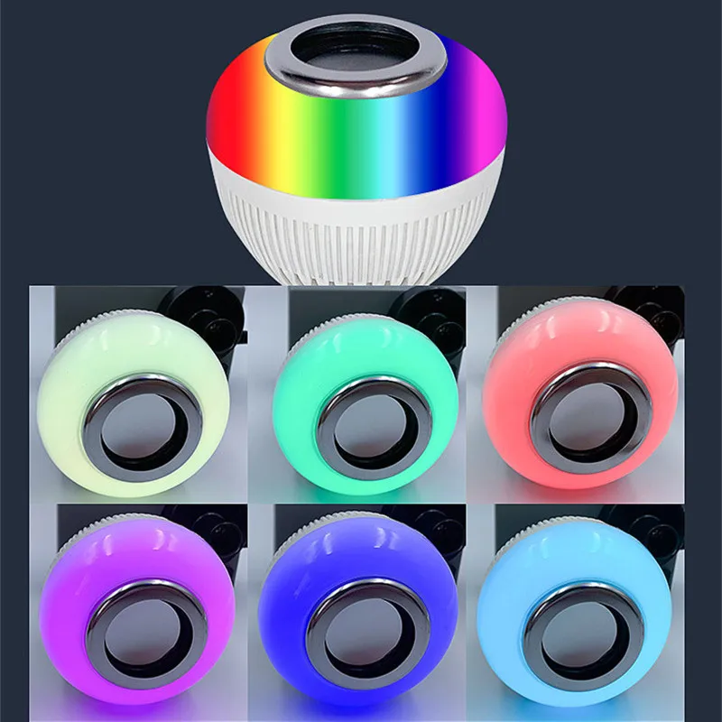 

12W RGBW E27 Music RGB Color Changing Light Bulb Bluetooth Speaker Multicolor Decorative Bulb with Remote Control for Party Home