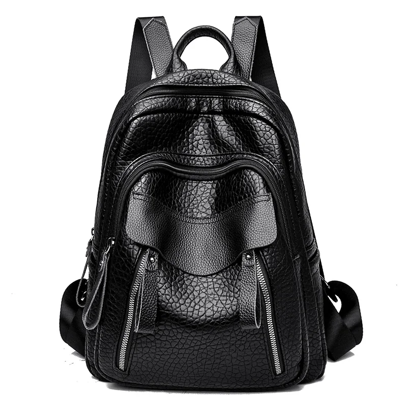 

Women's Fashion Pu Leather Backpacks Ladies Schoolbags High Quality Large-capacity Waterproof Casual Versatile Travel Rucksacks