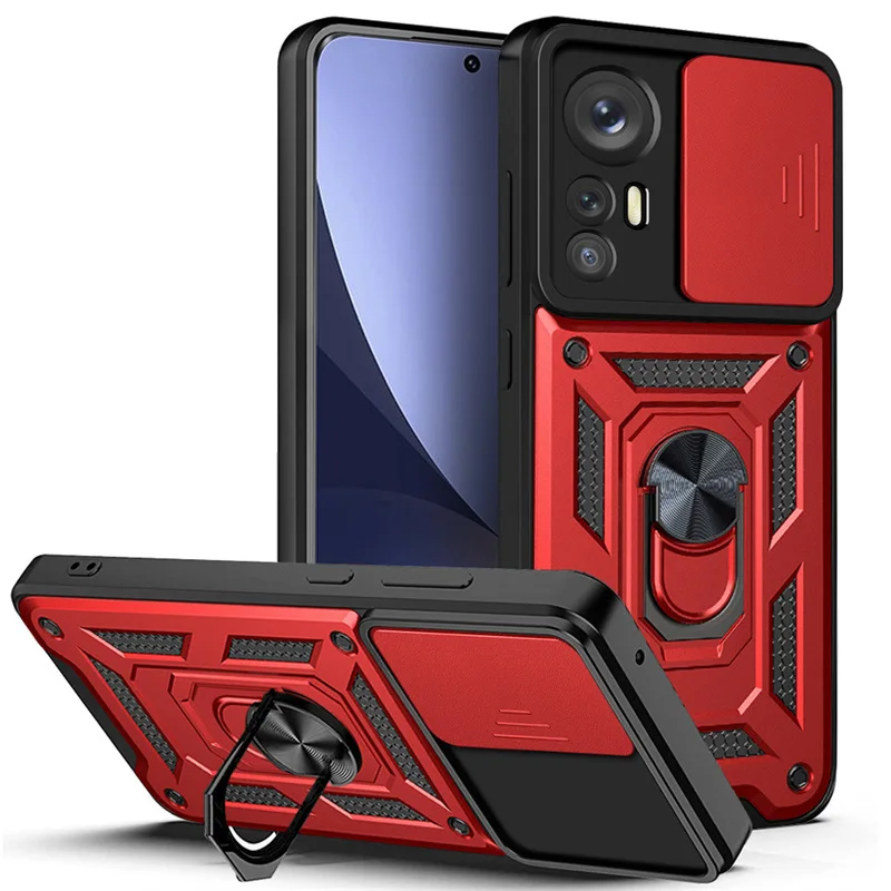 

For Xiaomi Redmi 10 5G Case Armor Shockproof Slide Camera Protect Phone Case For Redmi 10 Redmi10 Magnet Holder Ring Back Cover