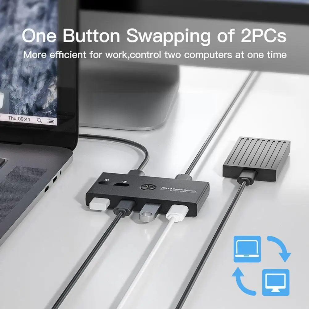 

Принтер Sharer Usb 3,0, коммутатор Usb, совместный коммутатор для совместного использования 2 компьютеров с 4 Usb портами, квм-переключатель для клави...