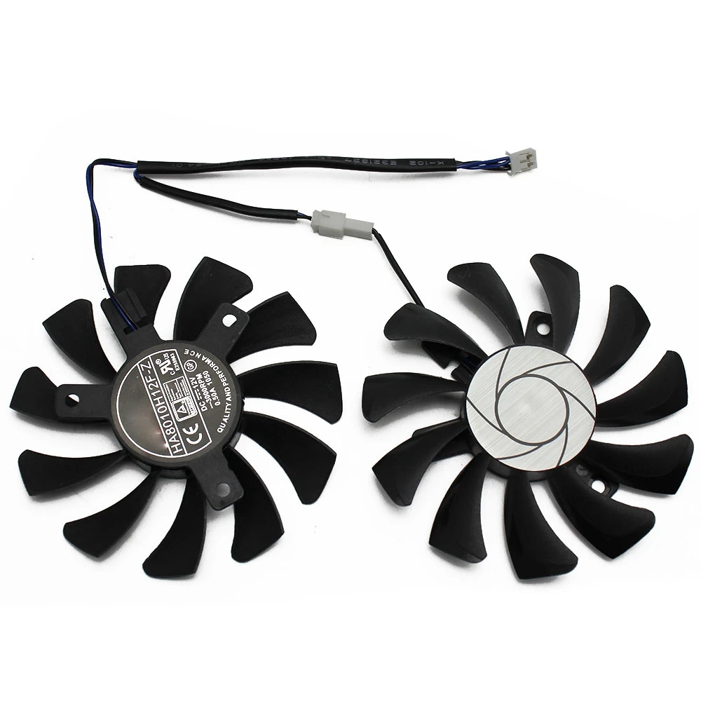 HA8010H12F-Z 75 мм 2Pin GTX1050Ti GPU Cooler DUAL Fan для MSI Geforce GTX 1050Ti GTX-1050-Ti-4GT-OC(2 шт.)
