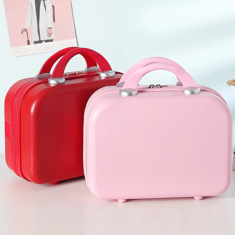 Waterproof Small Travel Case Solid Color Luggage Box Large Capacity Female ABS Makeup Storage Bag Mini Portable Suitcase